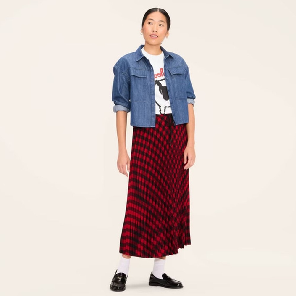 Woolrich for Target Red and Black Checkered A-Line Skirt